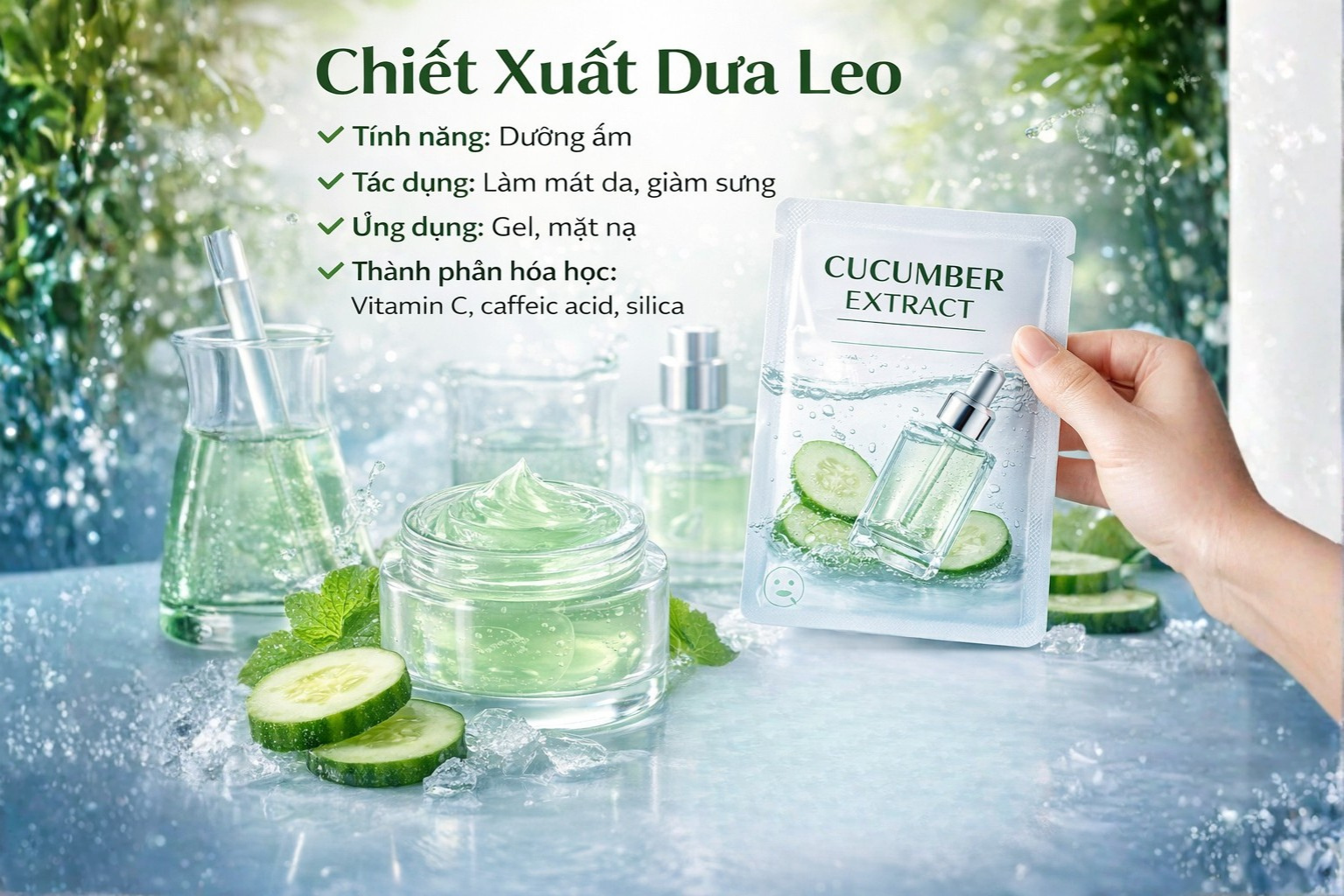 Chiết xuất dưa leo là gì? Công dụng và lưu ý khi sử dụng trong mỹ phẩm 3