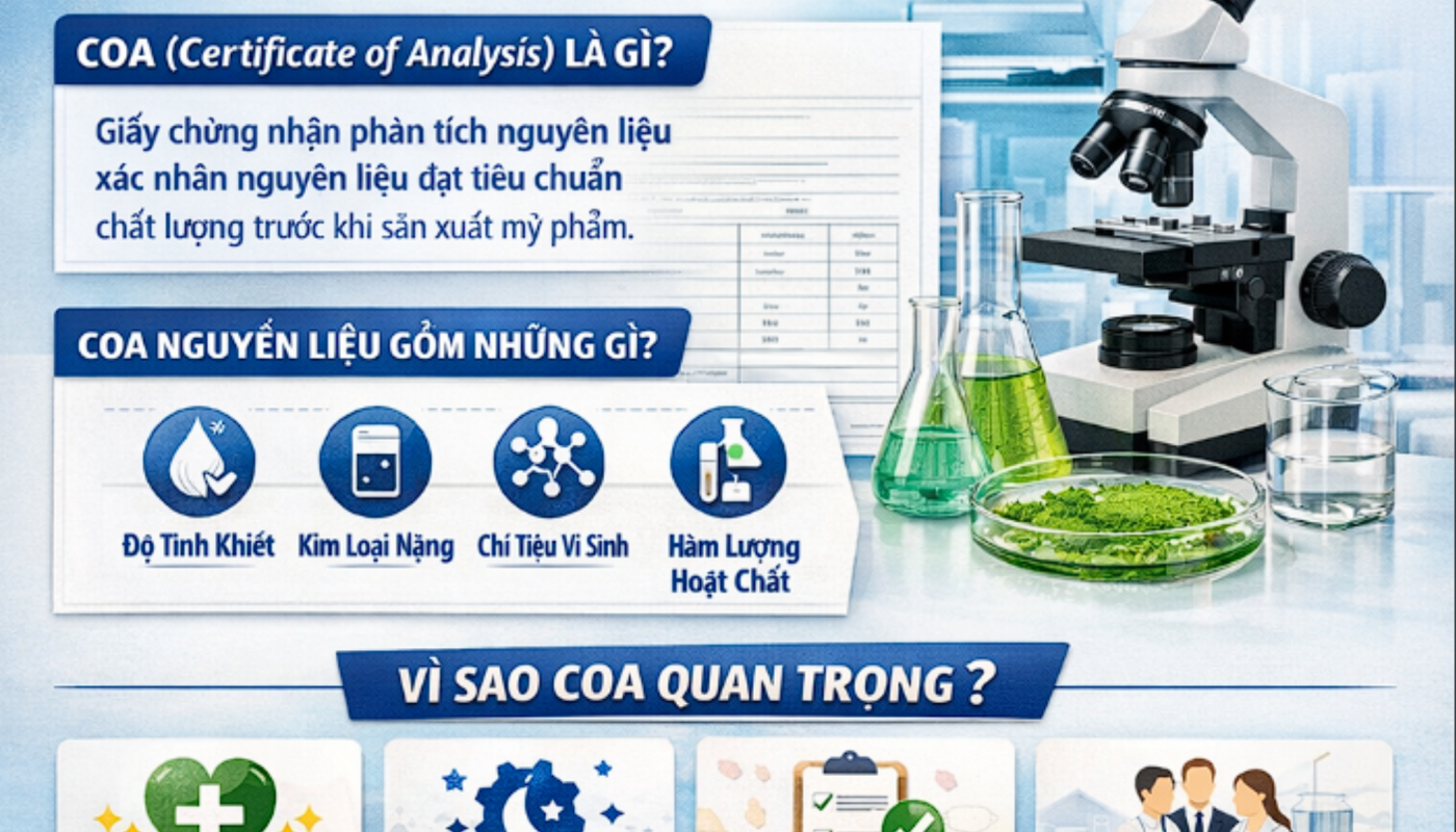 COA nguyên liệu là gì? Vì sao COA quan trọng trong sản xuất mỹ phẩm? 1