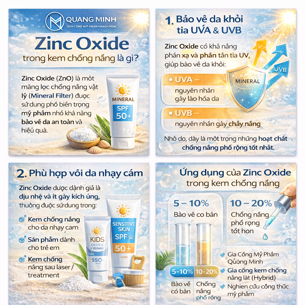 Zinc Oxide trong kem chống nắng là gì? Vai trò của Zinc Oxide trong mỹ phẩm 1
