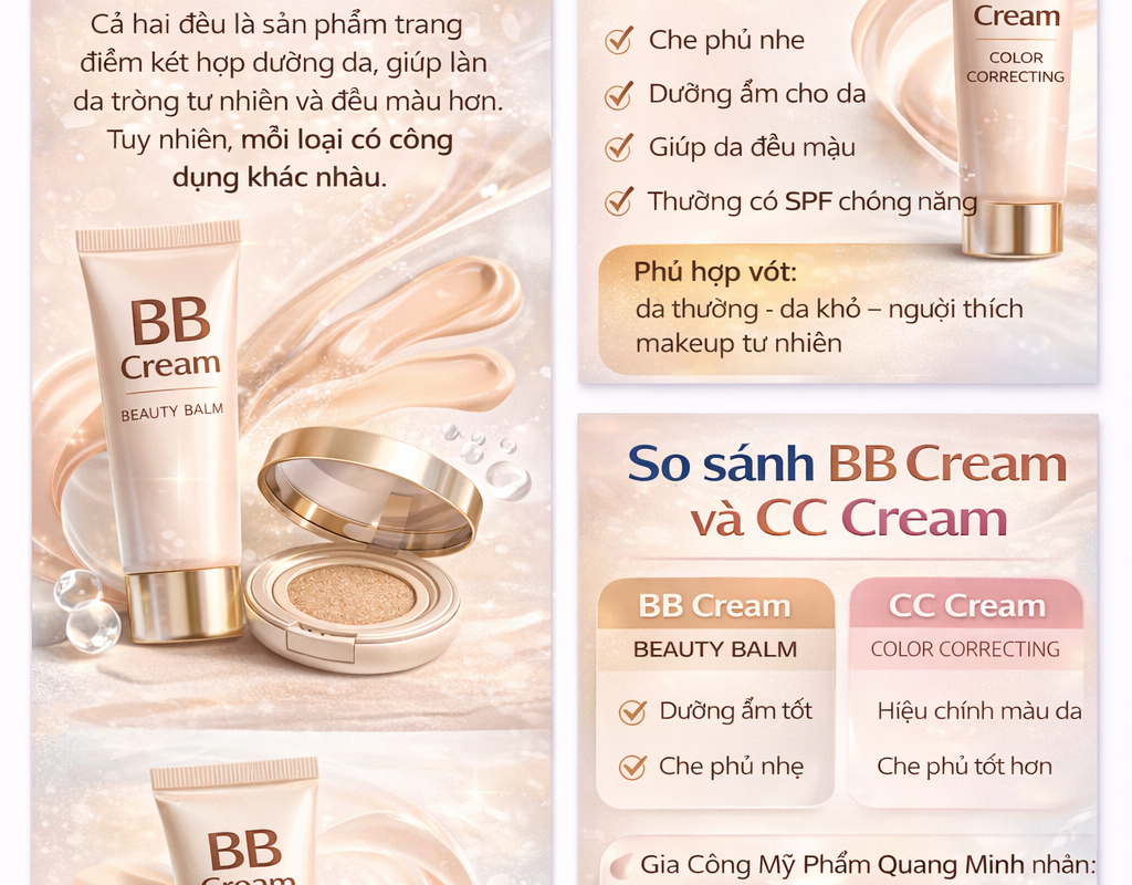 BB Cream và CC Cream khác nhau thế nào? Cách phân biệt hai loại kem nền phổ biến 5