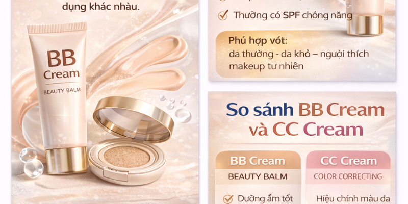 BB Cream và CC Cream khác nhau thế nào? Cách phân biệt hai loại kem nền phổ biến 2