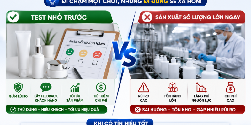 NÊN TEST THỊ TRƯỜNG TRƯỚC HAY SẢN XUẤT SỐ LƯỢNG LỚN? 1